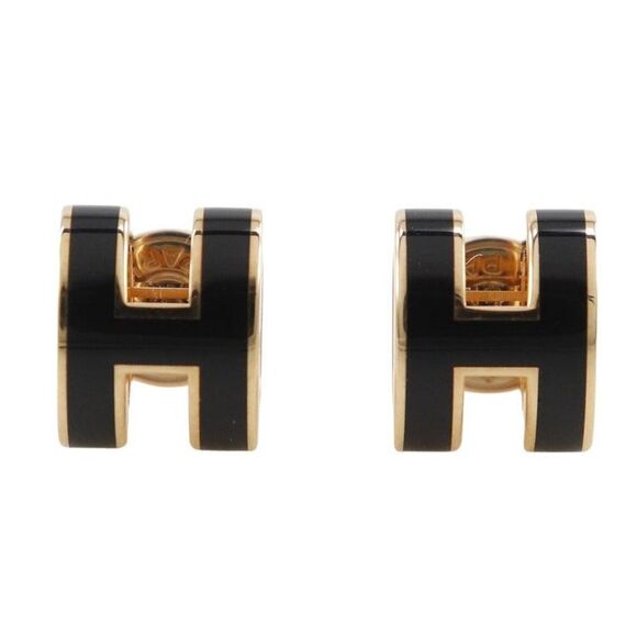 Pre Loved hermes Women metallic | gold Earrings - Picture 1 of 7